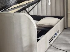 Julian Bowen Julian Bowen Clara Light Grey Fabric Ottoman TV Bed Frame