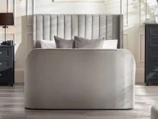 Julian Bowen Julian Bowen Clara Light Grey Fabric Ottoman TV Bed Frame