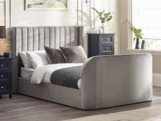 Julian Bowen Julian Bowen Clara Light Grey Fabric Ottoman TV Bed Frame