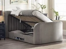 Julian Bowen Julian Bowen Clara Light Grey Fabric Ottoman TV Bed Frame