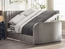 Julian Bowen Julian Bowen Clara Light Grey Fabric Ottoman TV Bed Frame