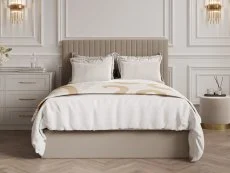 LPD LPD Berlin Tall Beige Velvet Ottoman Bed Frame