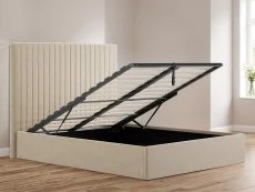 LPD LPD Berlin Tall Beige Velvet Ottoman Bed Frame
