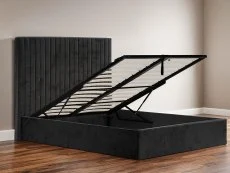 LPD LPD Berlin Tall Black Velvet Ottoman Bed Frame