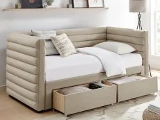 Limelight  Limelight Bellatrix 3ft Single Taupe Fabric Day Bed Frame