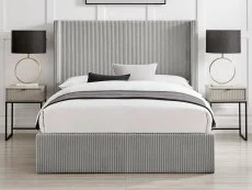 Limelight Limelight Pisces Grey Cord Ottoman Bed Frame