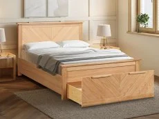 Limelight Limelight Hiro Oak Wooden 1 Drawer Storage Bed Frame