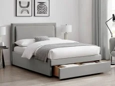 Limelight Limelight Cyra Grey Velvet 1 Drawer Storage Bed Frame