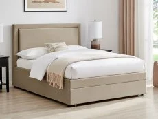 Limelight Limelight Cyra Taupe Velvet 1 Drawer Storage Bed Frame