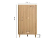 Birlea Birlea Axel Oak 2 Door 1 Drawer Wardrobe