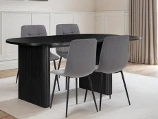 Birlea Birlea Axel Black Dining Table and 4 Chair Set