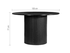 Birlea Birlea Axel Round Black Dining Table and 4 Chair Set