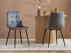 Birlea Birlea Axel Round Oak Dining Table and 4 Chair Set