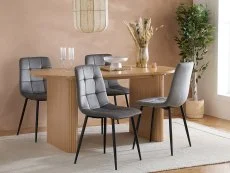 Birlea Birlea Axel Set of 2 Grey Fabric Dining Chairs