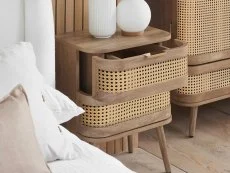 Birlea Birlea Noah Rattan and Oak 2 Drawer Bedside Table