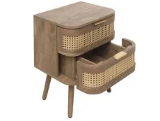 Birlea Birlea Noah Rattan and Oak 2 Drawer Bedside Table
