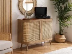 Birlea Birlea Noah Rattan and Oak 2 Door Sideboard
