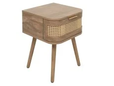 Birlea Birlea Noah Rattan and Oak 1 Drawer Bedside Table