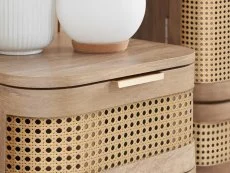 Birlea Birlea Noah Rattan and Oak 1 Drawer Bedside Table