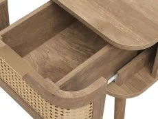 Birlea Birlea Noah Rattan and Oak 1 Drawer Bedside Table