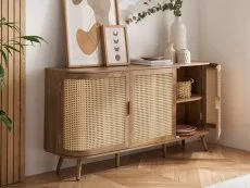 Birlea Birlea Noah Rattan and Oak 3 Door Sideboard