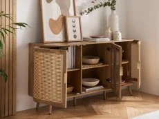 Birlea Birlea Noah Rattan and Oak 3 Door Sideboard
