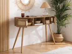 Birlea Birlea Noah Rattan and Oak 2 Door Console Table