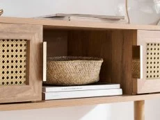 Birlea Birlea Noah Rattan and Oak 2 Door Console Table