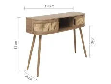 Birlea Birlea Noah Rattan and Oak 2 Door Console Table