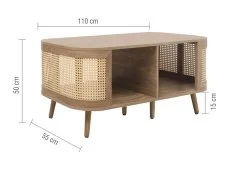 Birlea Birlea Noah Rattan and Oak Coffee Table