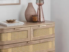Birlea Birlea Noah Rattan and Oak 5 Drawer Chest of Drawers