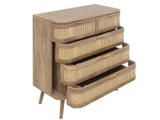 Birlea Birlea Noah Rattan and Oak 5 Drawer Chest of Drawers