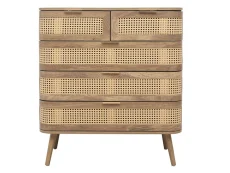 Birlea Birlea Noah Rattan and Oak 5 Drawer Chest of Drawers