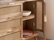 Birlea Birlea Noah Rattan and Oak 2 Door 3 Drawer Sideboard