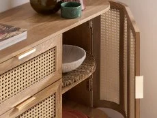 Birlea Birlea Noah Rattan and Oak 2 Door 3 Drawer Sideboard