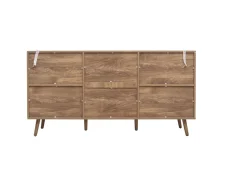 Birlea Birlea Noah Rattan and Oak 2 Door 3 Drawer Sideboard