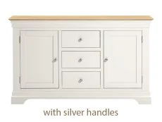 Seconique Seconique Bordeaux Ivory and Oak 2 Door 3 Drawer Sideboard (Assembled)