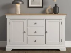 Seconique Seconique Bordeaux Ivory and Oak 2 Door 3 Drawer Sideboard (Assembled)