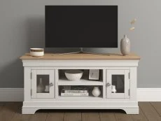 Seconique Seconique Bordeaux Ivory and Oak 2 Door Small TV Cabinet (Assembled)