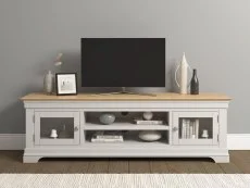 Seconique Seconique Bordeaux Ivory and Oak 2 Door Wide TV Cabinet (Assembled)