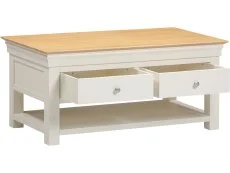 Seconique Seconique Bordeaux Ivory and Oak 2 Drawer Coffee Table (Assembled)