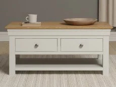 Seconique Seconique Bordeaux Ivory and Oak 2 Drawer Coffee Table (Assembled)