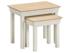 Seconique Seconique Bordeaux Ivory and Oak Nests of 2 Tables (Assembled)