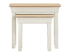 Seconique Seconique Bordeaux Ivory and Oak Nests of 2 Tables (Assembled)