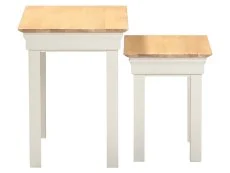 Seconique Seconique Bordeaux Ivory and Oak Nests of 2 Tables (Assembled)