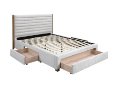 Birlea Furniture & Beds Birlea Arabella 5ft King Size Grey Fabric 3 Drawer Bed Frame