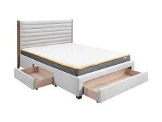 Birlea Furniture & Beds Birlea Arabella 5ft King Size Grey Fabric 3 Drawer Bed Frame