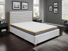 Birlea Furniture & Beds Birlea Arabella 5ft King Size Grey Fabric 3 Drawer Bed Frame
