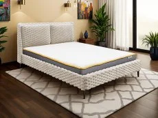 Birlea Furniture & Beds Birlea Tilly 5ft King White Fabric Bed Frame