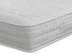 Willow & Eve Clearance - Willow & Eve Natural Pocket 1000 Electric Adjustable 4ft6 Double Bed 2 Drawers Right Hand Side With Ariana Strutted Headboard in Faux Suede Natural
